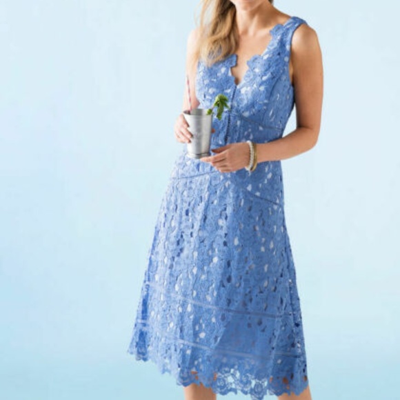 Vineyard Vines Dresses & Skirts - Vineyard Vines Derby Periwinkle lace blue dress 6